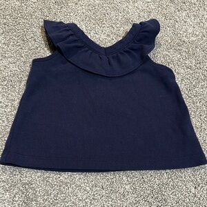 Janie and Jack ruffled sleeveless navy blue top 12-18 months‎